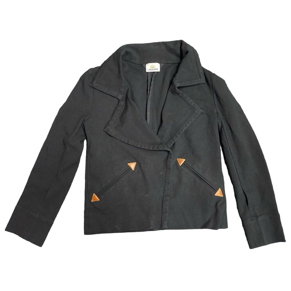 Vintage Lacoste Women’s black Viscose Jacket tag size 36 -USA size 4 - *DAMAGED